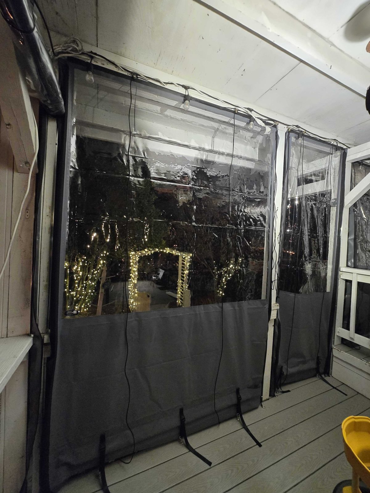 Rope and pulley manual enclosure panel detail