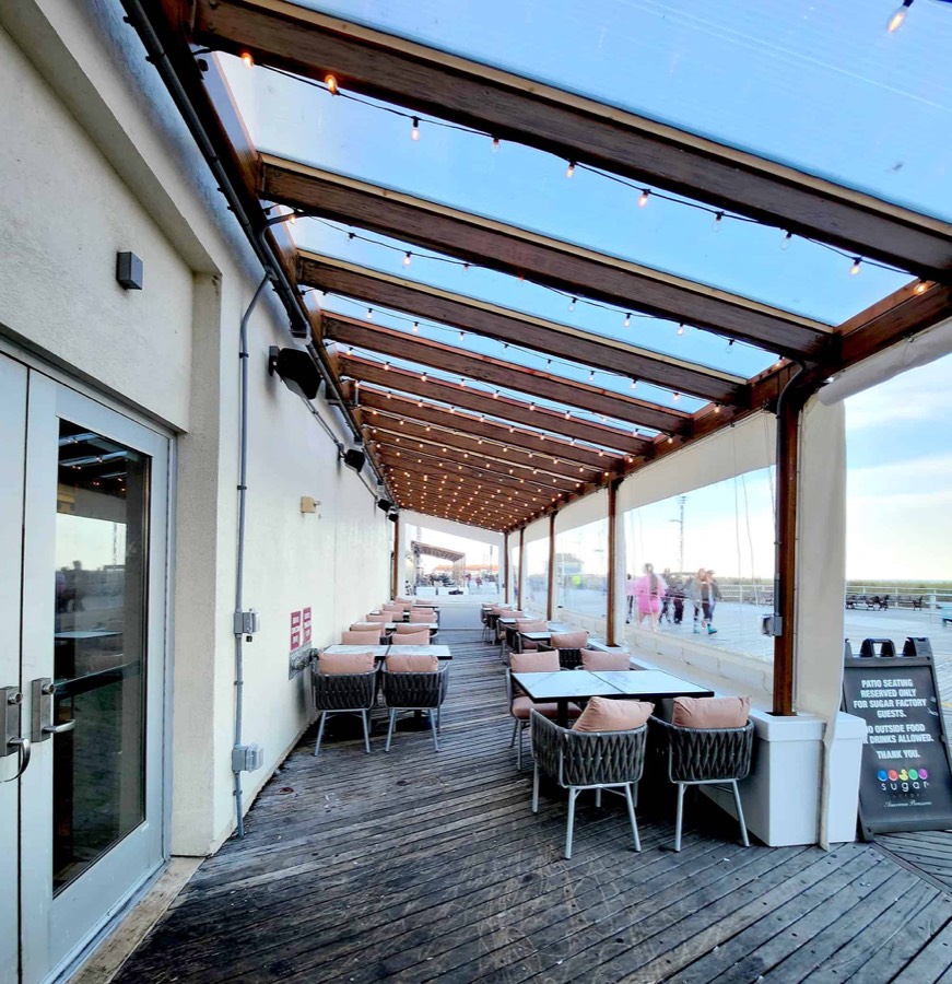 Sugar Factory, Atlantic City NJ &mdash; boardwalk terrace enclosure