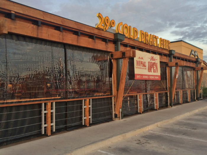 clear vinyl panels deployed climate control outside twin peaks restaurant